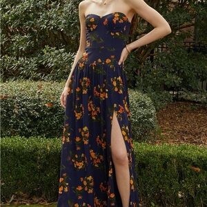Elegant Strapless Floral Dress - New with Tags